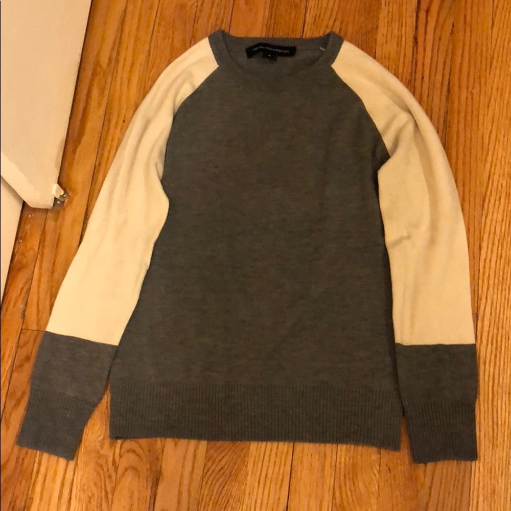 French Connection Cream & Grey Sweater Medium